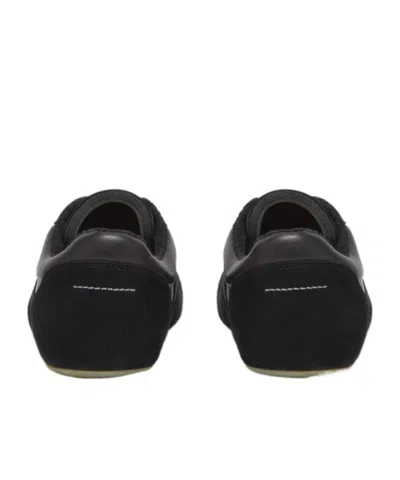 Mm6 Maison Margiela Black Leather And Suede Anatomic Sneakers