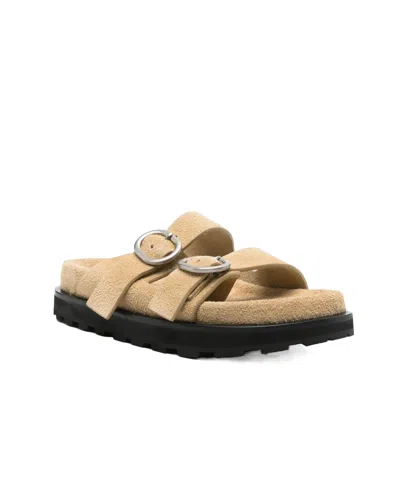 Jil Sander Suede Slides In Barley