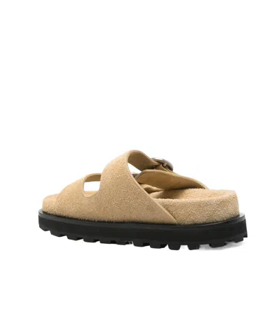 Jil Sander Suede Slides In Barley