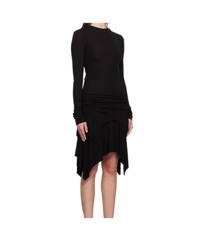 Acne Studios Black Long Sleeve Midi Dress