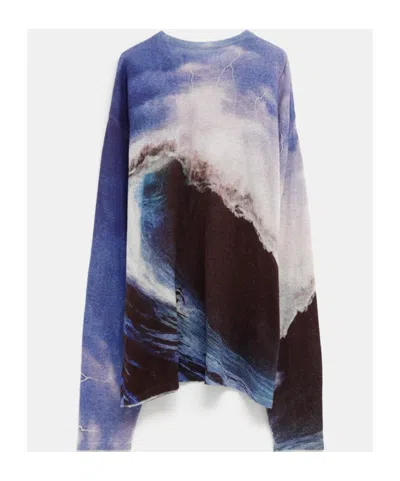 Erl Wave Print Sweater In Multicolor