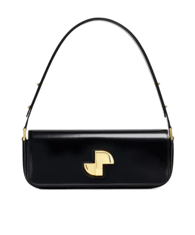 Patou Shoulder Bag With Structured Silhouette And Adjustable Strap In Black