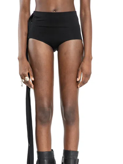 Ann Demeulemeester Xana High Waist Shorts With Long Side Strap In Nude