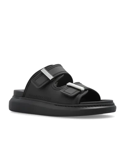 Alexander Mcqueen Black Rubber Sandals In Black