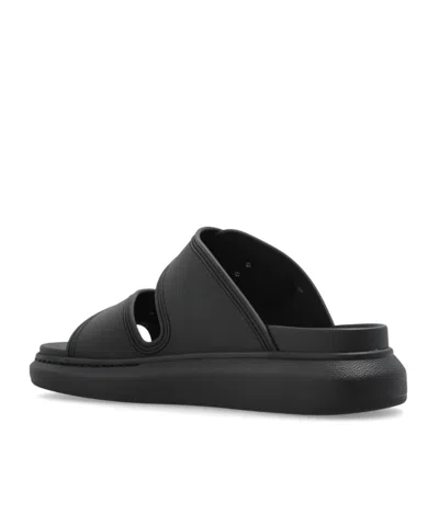 Alexander Mcqueen Black Rubber Sandals In Black