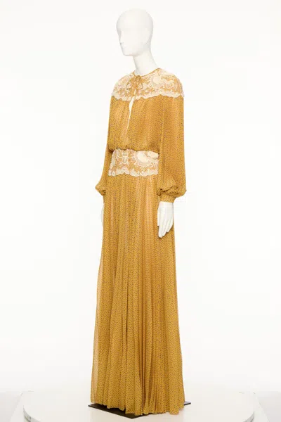 Valentino Long Sleeve Dress In Brown