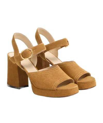 Valentino Garavani Mustard Suede Vlogo Signature Sandals In Animal Print