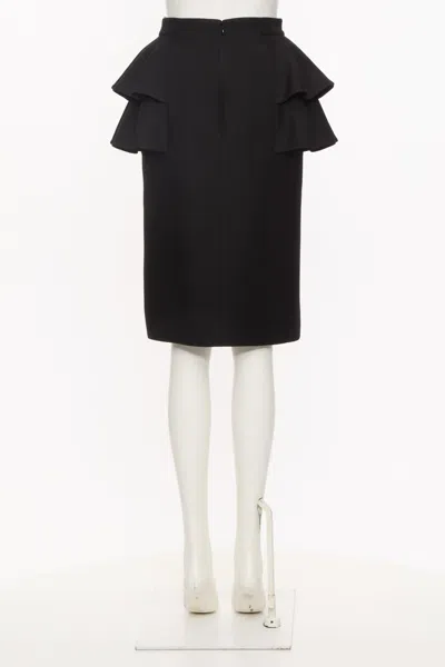 Valentino Black Skirt With Ruffles On The Sides In Black