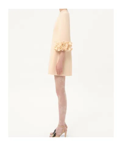 Valentino Garavani Wool And Silk Short Dress In Nude