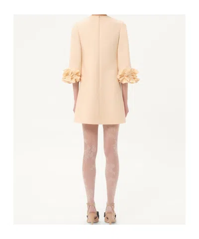 Valentino Garavani Wool And Silk Short Dress In Nude