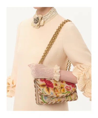 Valentino Garavani Wool And Silk Short Dress In Nude