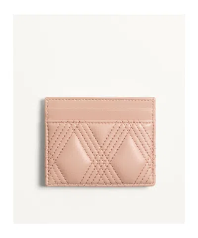 Valentino Garavani Garavani Quiltie 67 Cardholder In Quilted Nappa Woman Rose Cannelle Uni
