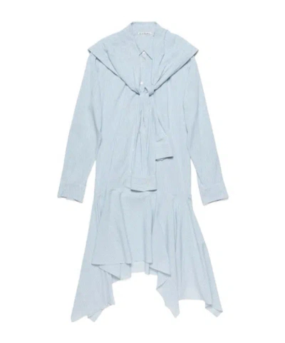 Acne Studios Striped Midi Dress In White