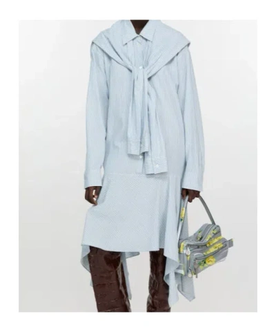 Acne Studios Striped Midi Dress In White