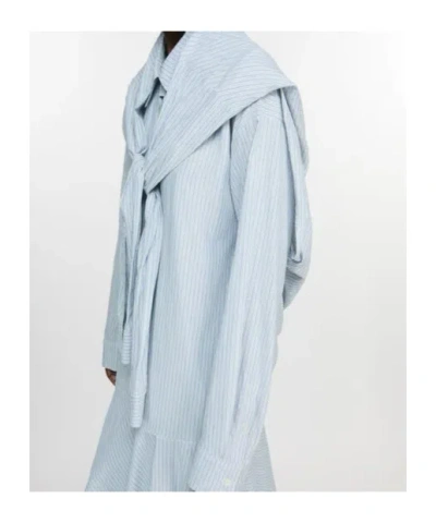 Acne Studios Striped Midi Dress In White