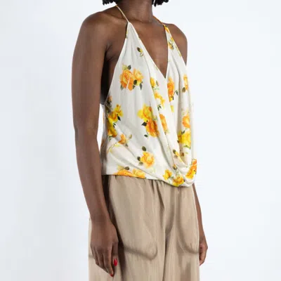 Acne Studios Floral Pattern Top In White