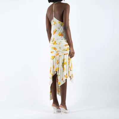 Acne Studios Patterned Dress In Azy Orange/white