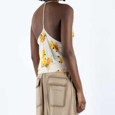 Acne Studios Floral Pattern Top In White