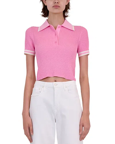 Simkhai Whitten Short Sleeve Polo In Sorbet Multi In Sorbet Multi