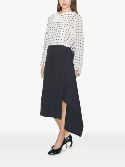Tory Burch Wrap-effect Midi Skirt In Black