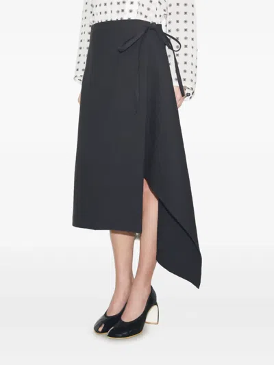 Tory Burch Wrap-effect Midi Skirt In Black