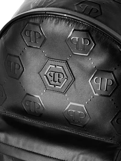 Philipp Plein Monogram-embossed Backpack In Black