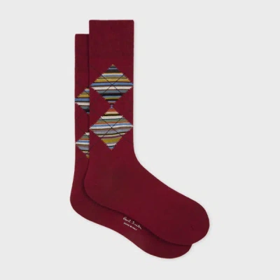 Paul Smith Argyle-pattern Socks In Red