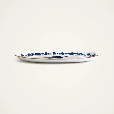 La Doublej Oval Platter In Wildbird Blue