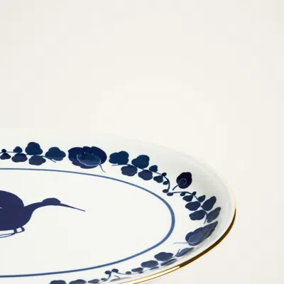 La Doublej Oval Platter In Wildbird Blue