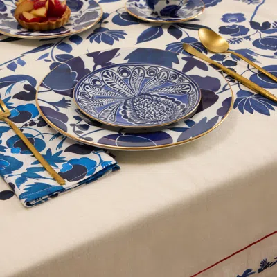 La Doublej Tableware Big Pineapple Blue Uni In Big Pineapple Blue