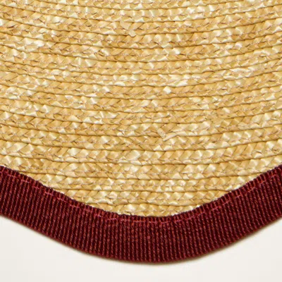 La Doublej Straw Cloud Placemats Set Of 2 In Solid Bordeaux