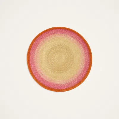 La Doublej Handpainted Sunset Placemats Set Of 2 In Gradient Fuchsia