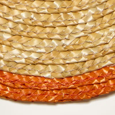 La Doublej Straw Coasters Set Of 2 In Solid Orange