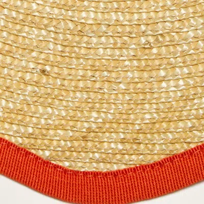 La Doublej Straw Cloud Placemats Set Of 2 In Solid Orange