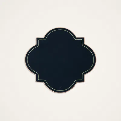 La Doublej Medallion Placemats Set Of 2 In Solid Navy