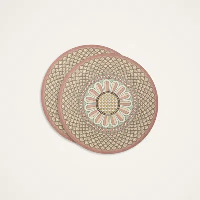 La Doublej Disk Placemats Set Of 2 In Napoli Dusty Pink