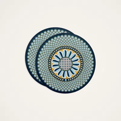 La Doublej Disk Placemats Set Of 2 In Napoli Midnight Blue