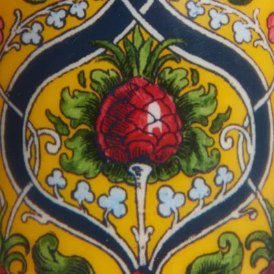 La Doublej Printed Pillar Candle In Ananas Yellow