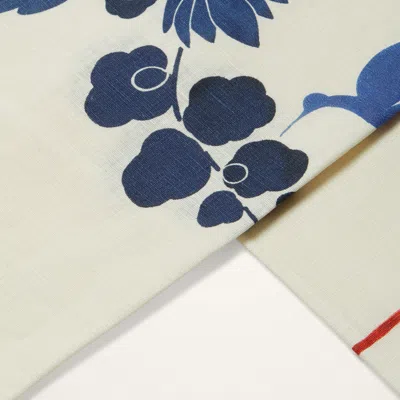 La Doublej Medium Wildbird Linen Tablecloth In Wildbird Placée Blue