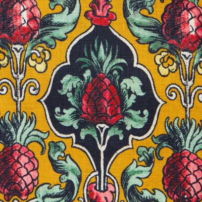 La Doublej Medium Ananas Linen Tablecloth In Ananas Yellow