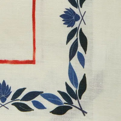 La Doublej Medium Wildbird Linen Tablecloth In Wildbird Placée Blue