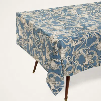 La Doublej Medium Tablecloth In Cosmos Light Blue