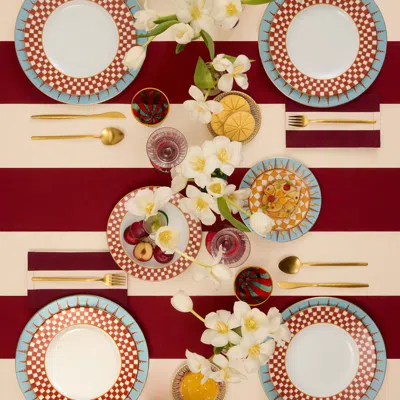 La Doublej Medium Tablecloth In Contrada Bordeaux