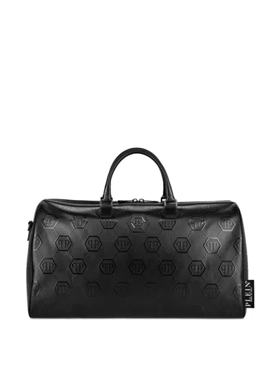 Philipp Plein Embossed Monogram Weekend Bag In Black