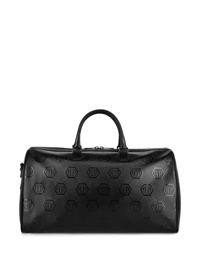 Philipp Plein Embossed Monogram Weekend Bag In Black