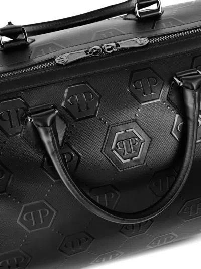 Philipp Plein Embossed Monogram Weekend Bag In Black