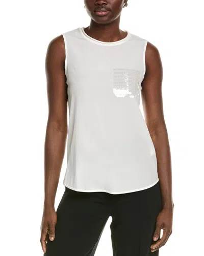 Peserico Punto Luce-detail Satin Top In White