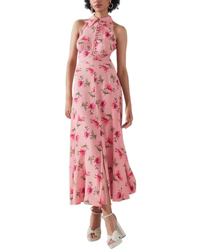 Lk Bennett Flori Silk-blend Dress In Pink