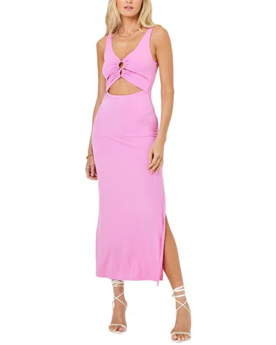 L*space Camille Front Loop Cutout Midi Dress In Hottest Pink In Pink