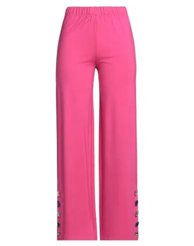 Mariuccia Woman Pants Fuchsia Size S Viscose, Polyamide, Elastane In Pink
